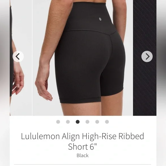 NWOT LULULEMON ALIGH HIGH RISE RIBBED BIKER SHORTS - Picture 3 of 5